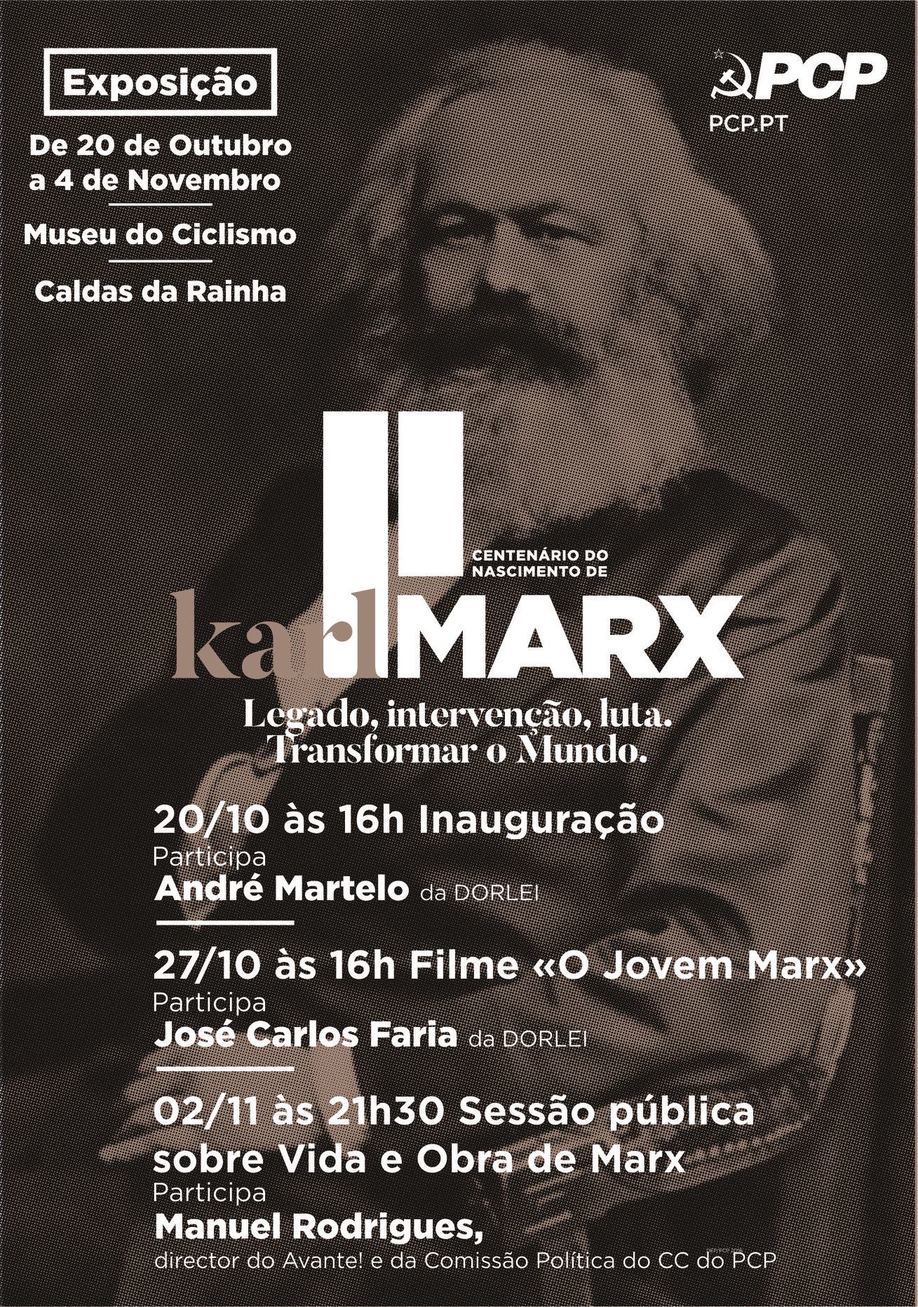 Karl Marx utställning på Museu do Ciclismo i Caldas da Rainha